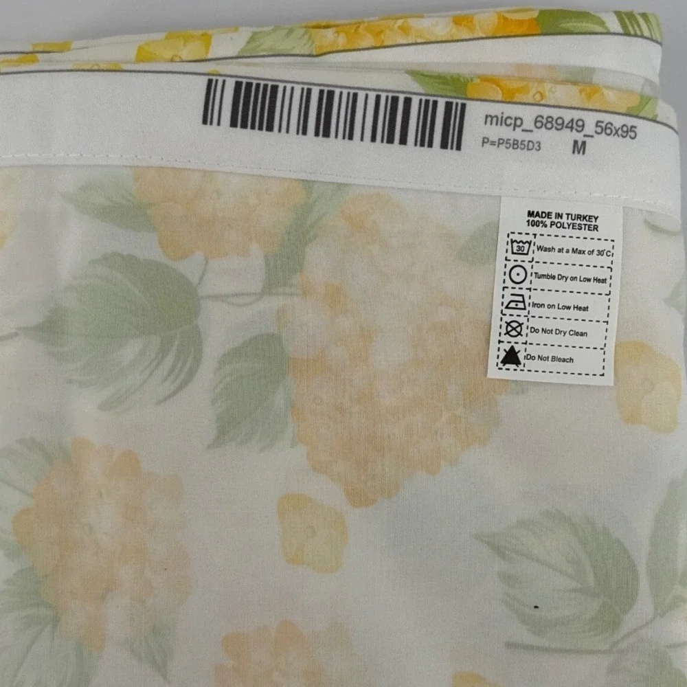 Ambesonne Yellow Hydrangea Floral Window Curtains 2 Panel Set 56x95 Microfiber